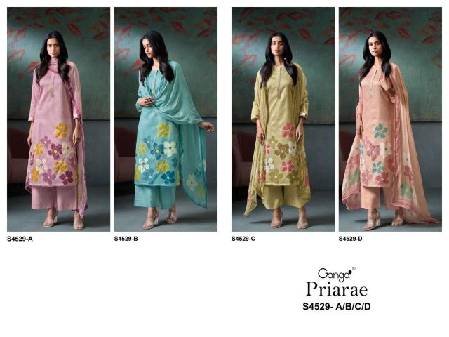 Ganga priarae 4529 venkatagiri cotton dress materials wholesale